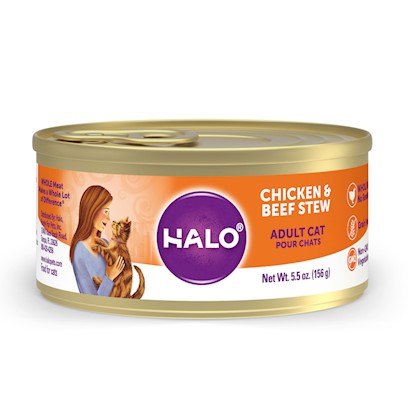 Halo Holistic Grain Free Adult Chicken & Beef Stew Canned Cat Food