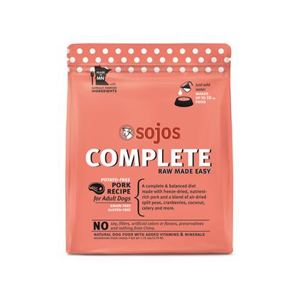 Sojos Complete Pork Recipe Adult Grain-Free Freeze-Dried Raw Dog Food