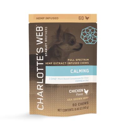 Charlotte's Web Full Spectrum Chicken Flavored Hemp Calming Chews for Dogs