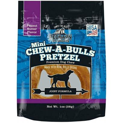Redbarn Chew-A-Bulls Peanut Butter Mini Pretzel Dog Treat