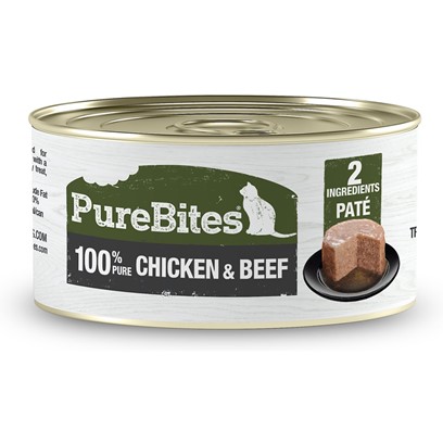 PureBites 100% Pure Chicken & Beef Pate Cat Food Topper Treat