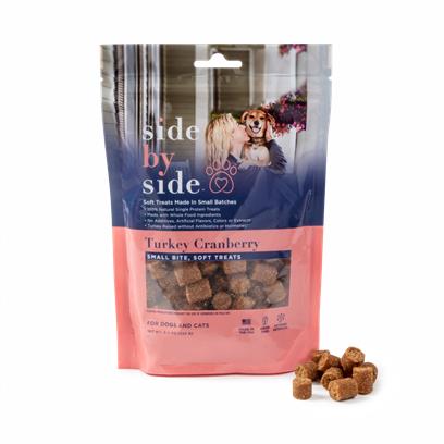 Side By Side Small Batch Turkey Cranberry Soft Bite Chews Dog Treats