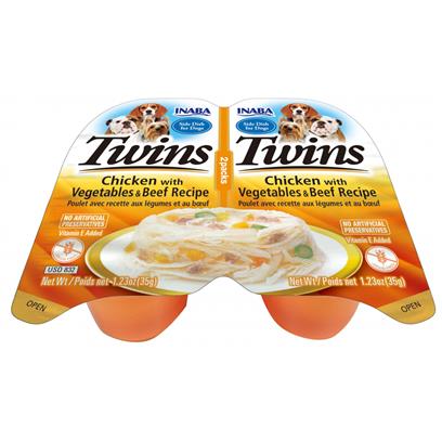 Inaba Dog Twin Cups Chicken With Vegetables & Beef Recipe Dog Food Topper