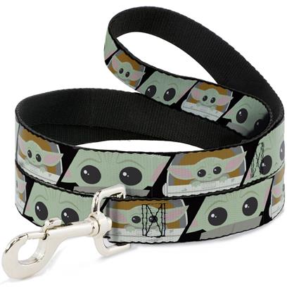 Buckle Down Star Wars The Child Chibi Face Blocks Black Dog Leash