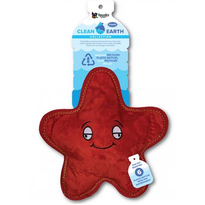 Spunky Pup Clean Earth Starfish Plush Dog Toy