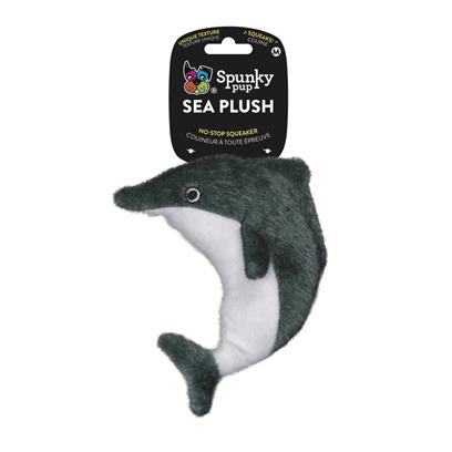Spunky Pup Sea Plush Dolphin Dog Toy