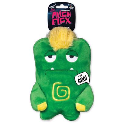 Spunky Pup Alien Flex Gro Plush Dog Toy