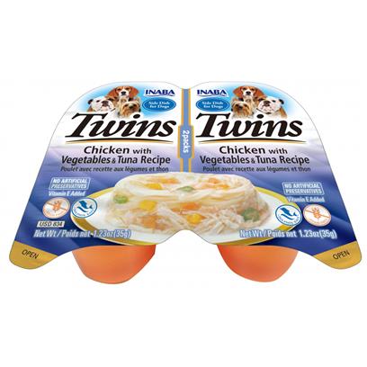 Inaba Dog Twin Cups Chicken With Vegetables & Tuna Recipe Dog Food Topper