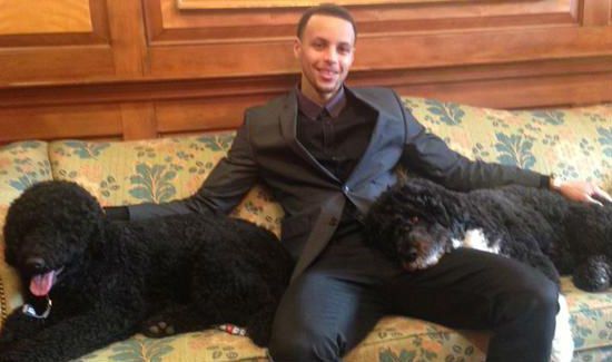 NBA Star Spends Time with Obama's Portuguese Water Dogs