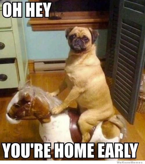 you're home early
