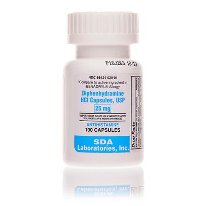Diphenhydramine Rx (Generic Benadryl) 25mg