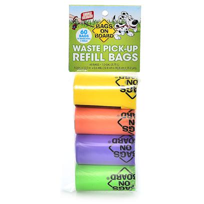 Bags On Board Rainbow Bag Refill Pack 4 Roll 60Bag
