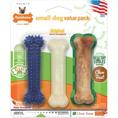 Nylabone Small Dog Value Pack 3Pc