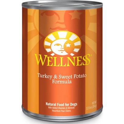 Wellness Canned Dog Food for Adult Dogs Turkey & Sweet Potato Recipe