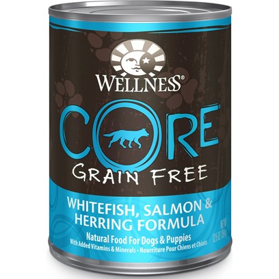 Wellness Grain Free Core Salmon, Whitefish & Herring Recipe Canned Food For Adult Dogs