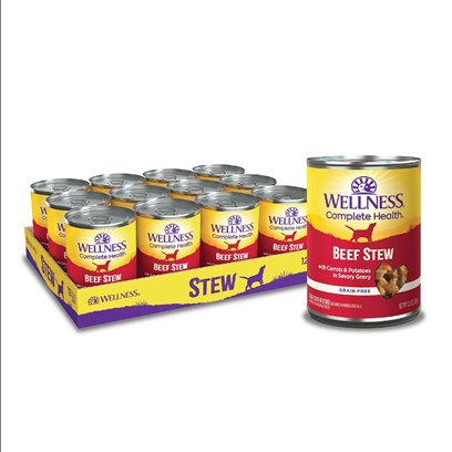Wellness Canned Dog Food For Adult Dogs Beef Stew with Carrots & Potatos