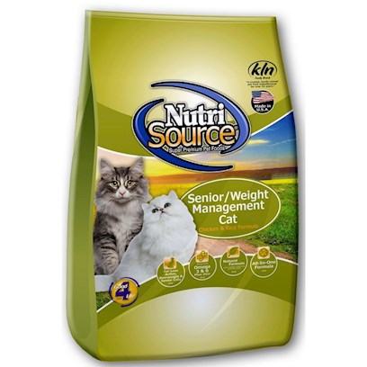 Tuffies Pet Nutrisource Sr. Weight Chicken/Rice Dry Cat Food