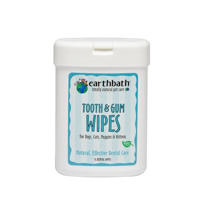 Earthbath Tooth & Gum Wipes for Dogs and Cats