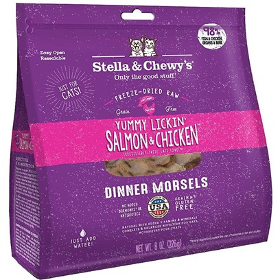 Stella & Chewy's Yummy Lickin' Salmon & Chicken Dinner Grain Free Freeze Dried Raw Cat Food