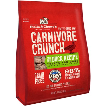 Stella & Chewy's Carnivore Crunch Grain Free Duck Recipe Freeze Dried Raw Dog Treats