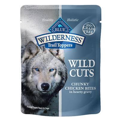 Blue Buffalo Wilderness Wild Cuts Trail Toppers Chunky Chicken Bites in Hearty Gravy Dog Food Pouch
