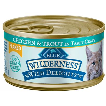 Blue Buffalo Wilderness Wild Delights Grain Free Flaked Chicken and Trout Canned Cat Food