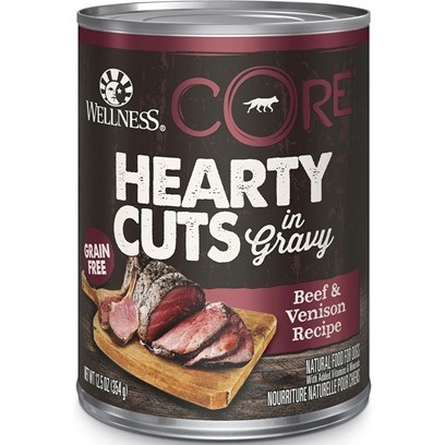 Wellness CORE Natural Grain Free Hearty Cuts Beef and Venison Canned Dog Food