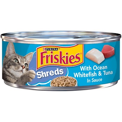 Friskies Savory Shreds with Ocean White Fish and Tuna Canned Cat Food