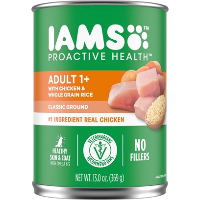 Iams ProActive Health Adult Chicken and Whole Grain Rice Pate Canned Dog Food