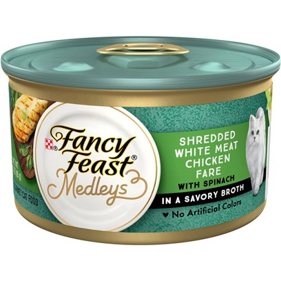 Fancy Feast Elegant Medleys Shredded Chicken with Spinach Canned Cat Food
