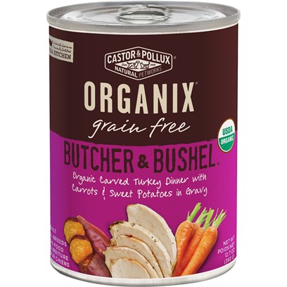 Castor and Pollux Organix Butcher and Bushel Organic Carved Turkey Dinner Canned Dog Food