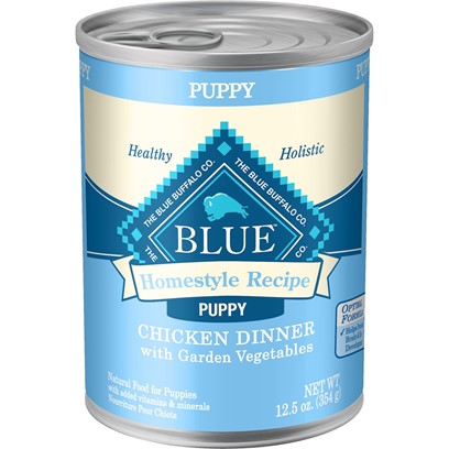 Blue Buffalo Homestyle Puppy Chicken Dinner with Garden Vegetables and Brown Rice Recipe Canned Dog Food