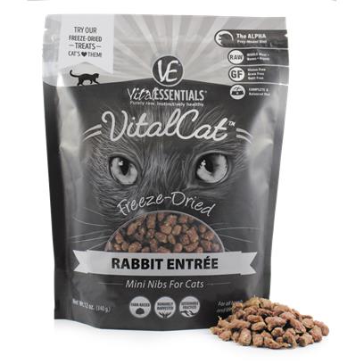 Vital Essentials Freeze Dried Grain Free Rabbit Mini Nibs Entree for Cats Food