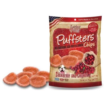 Loving Pets Puffsters Chips Cranberry and Chicken Air Puffed Dog Treats