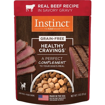 Nature's Variety Instinct Healthy Cravings Grain-Free Tender Beef Recipe Meal Topper Pouches for Dogs