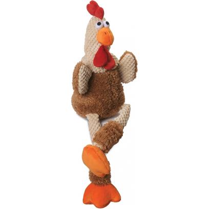 GoDog Checkers Rooster with Chew Guard Technology Dog Chew Toy