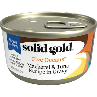Solid Gold Five Oceans Grain Free All Life Stages Mackerel and Tuna Recipe Canned Cat Food