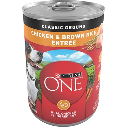 Purina ONE Classic Ground Wholesome Chicken and Brown Rice Canned Dog Food