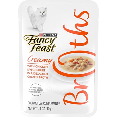 Fancy Feast Creamy Broths with Chicken & Vegetables Supplemental Cat Food Pouches