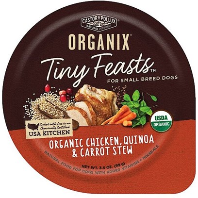 Castor and Pollux Organix Tiny Feasts Organic Chicken, Quinoa, and Carrot Stew Wet Dog Food