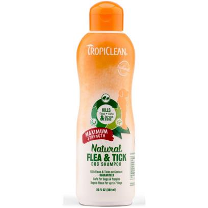 Tropiclean Natural Flea and Tick Maximum Strength Dog Shampoo