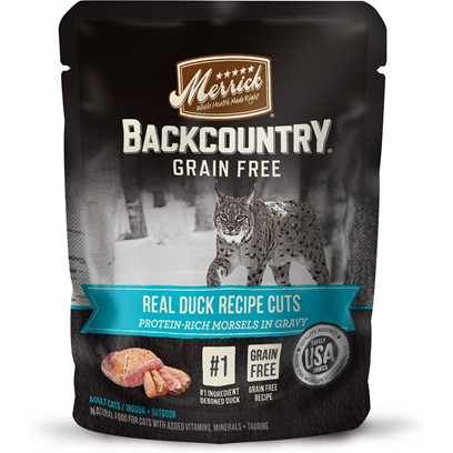 Merrick Backcountry Grain Free Real Duck Cuts Recipe Cat Food Pouch