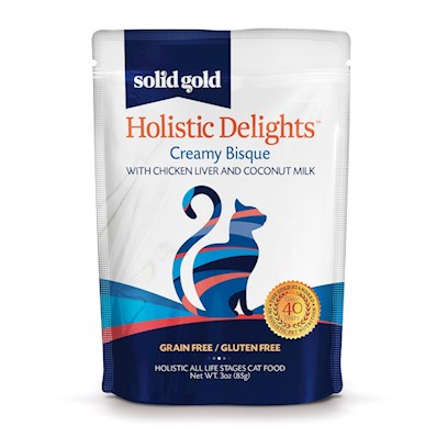 Solid Gold Holistic Delights Grain Free Creamy Bisque with Chicken & Coconut Milk Wet Cat Food Pouch