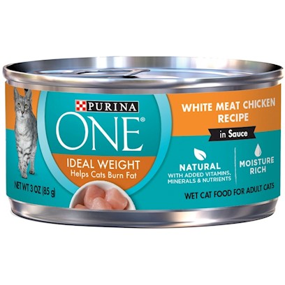 Purina ONE Ideal Weight White Meat Chicken in Sauce Canned Cat Food