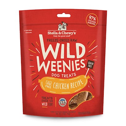 Stella & Chewy's Wild Weenies Grain Free Chicken Recipe Freeze Dried Raw Dog Treats