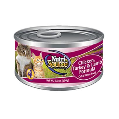 NutriSource Grain Free Cat and Kitten Chicken Turkey and Lamb Canned Cat Food