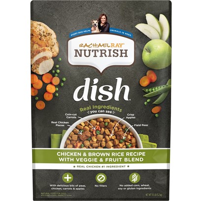 Rachael Ray Nutrish Dish Natural Chicken & Brown Rice with Fruit & Veggies Recipe Dry Dog Food