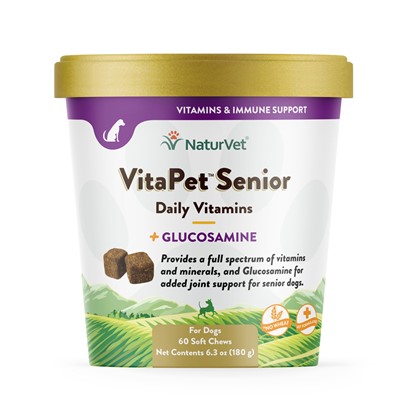 NaturVet VitaPet Senior plus Glucosamine Functional Soft Chews for Dogs