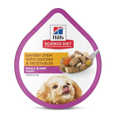 Hill's Science Diet Small & Toy Breed Puppy Savory Chicken & Vegetable Stew Dog Food Trays