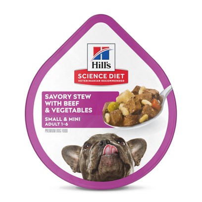 Hill's Science Diet Small & Toy Breed Adult Savory Beef & Vegetable Stew Dog Food Trays
